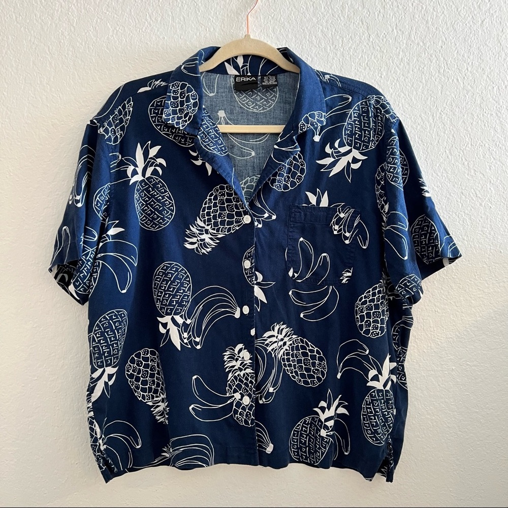 Printed women button down shirt